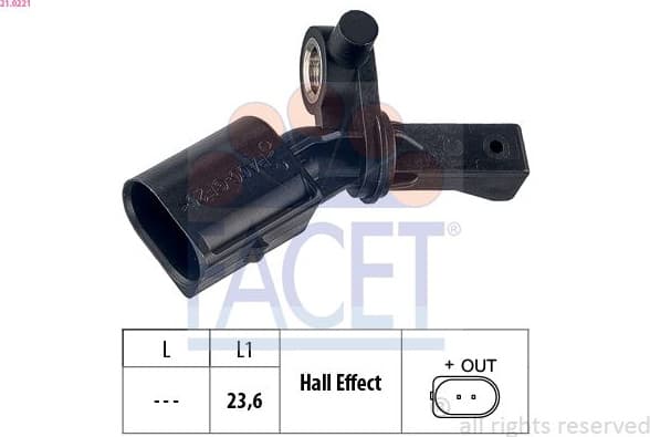 Sensor, wheel speed Made in Italy - OE Equivalent 21.0221