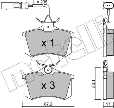Brake Pad Set, disc brake 22-0100-3