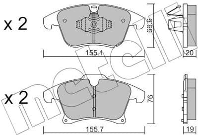 Brake Pad Set, disc brake 22-1039-1