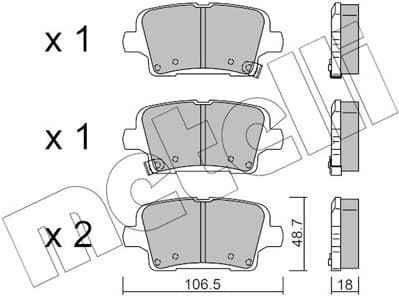 Brake Pad Set, disc brake 22-1181-0