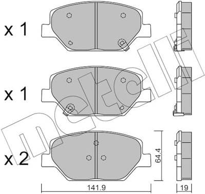 Brake Pad Set, disc brake 22-1178-0