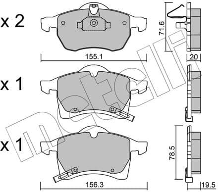 Brake Pad Set, disc brake 22-0258-0