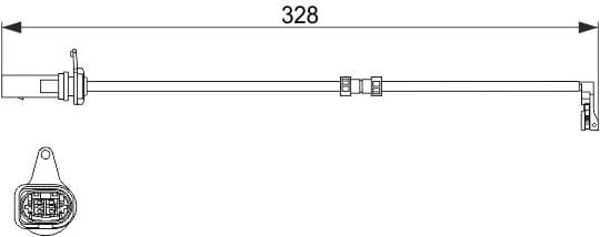 Warning Contact, brake pad wear 1 987 473 623