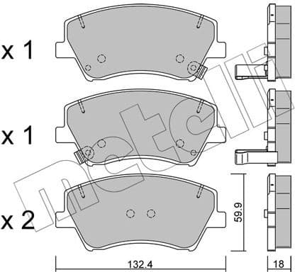 Brake Pad Set, disc brake 22-1092-0