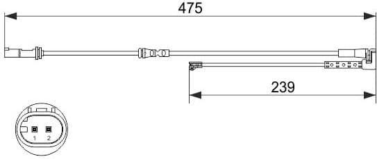 Warning Contact, brake pad wear 1 987 473 624