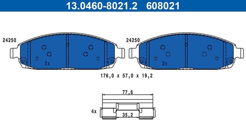 Brake Pad Set, disc brake 13.0460-8021.2