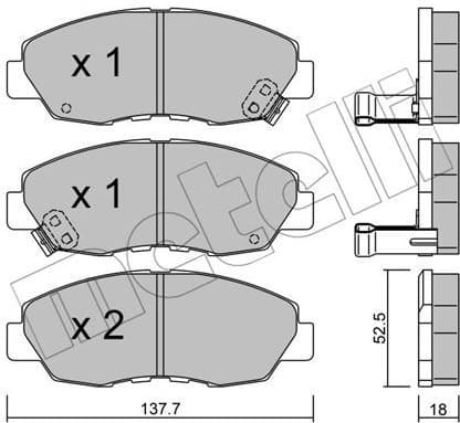 Brake Pad Set, disc brake 22-0384-0