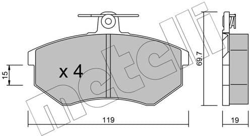 Brake Pad Set, disc brake 22-0148-0