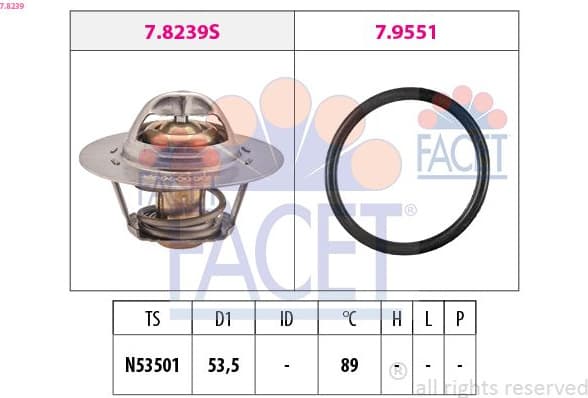 Thermostat, coolant Made in Italy - OE Equivalent 7.8239