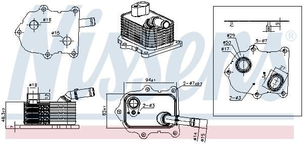 Oil Cooler, engine oil ** FIRST FIT ** 91586