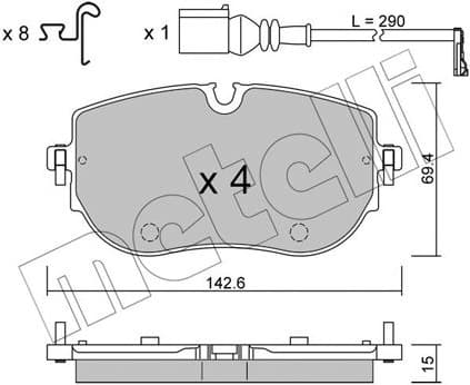 Brake Pad Set, disc brake 22-1319-0