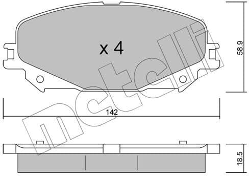 Brake Pad Set, disc brake 22-1176-0