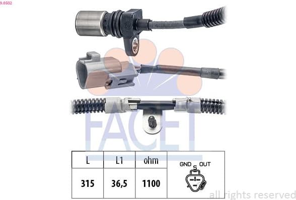Sensor, crankshaft pulse Made in Italy - OE Equivalent 9.0502