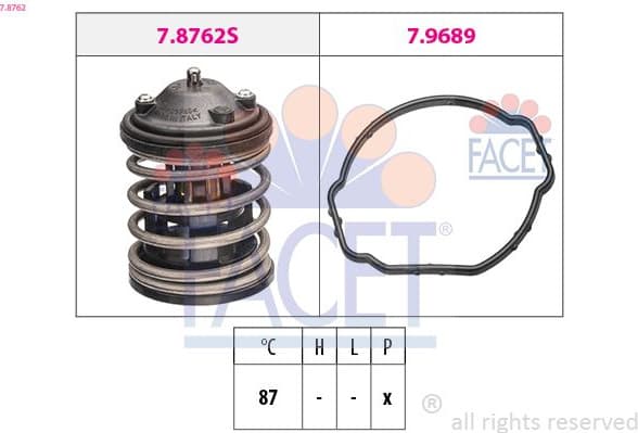 Thermostat, coolant Made in Italy - OE Equivalent 7.8762
