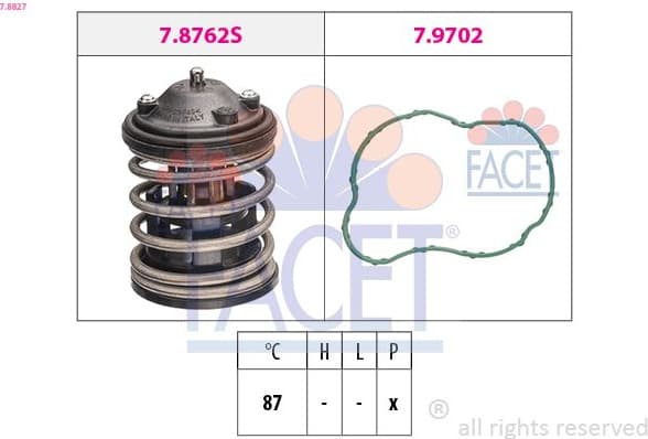 Thermostat, coolant Made in Italy - OE Equivalent 7.8827