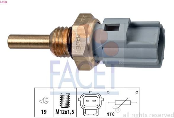 Sensor, coolant temperature Made in Italy - OE Equivalent 7.3334