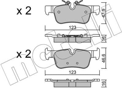 Brake Pad Set, disc brake 22-1038-0