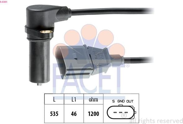 Sensor, crankshaft pulse Made in Italy - OE Equivalent 9.0391