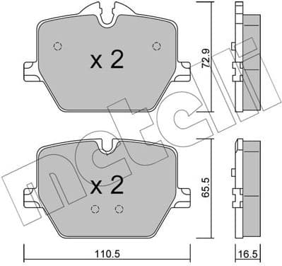 Brake Pad Set, disc brake 22-1266-0