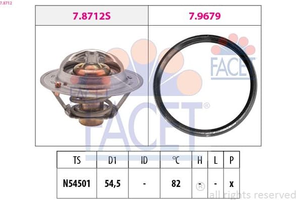 Thermostat, coolant Made in Italy - OE Equivalent 7.8712