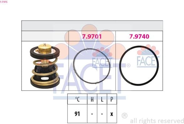Thermostat, coolant Made in Italy - OE Equivalent 7.7975