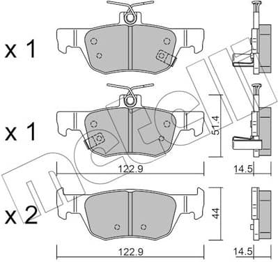 Brake Pad Set, disc brake 22-1226-0