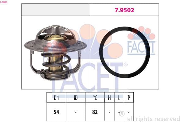 Thermostat, coolant Made in Italy - OE Equivalent 7.8800