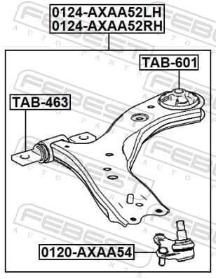 Control/Trailing Arm, wheel suspension 0124-AXAA52LH - image 2