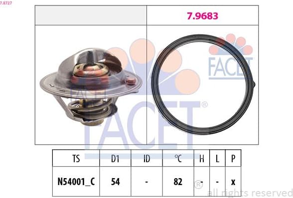 Thermostat, coolant Made in Italy - OE Equivalent 7.8727