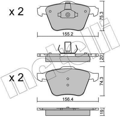 Brake Pad Set, disc brake 22-0599-1