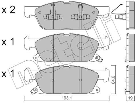 Brake Pad Set, disc brake 22-1117-0