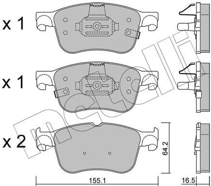 Brake Pad Set, disc brake 22-1205-0