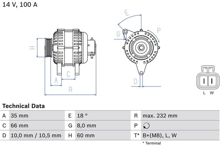 Alternator 0986048340 - image 3