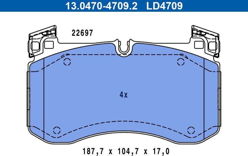 Brake Pad Set, disc brake ATE Ceramic 13.0470-4709.2