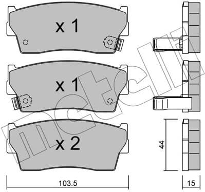 Brake Pad Set, disc brake 22-0116-0