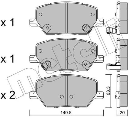 Brake Pad Set, disc brake 22-1001-0