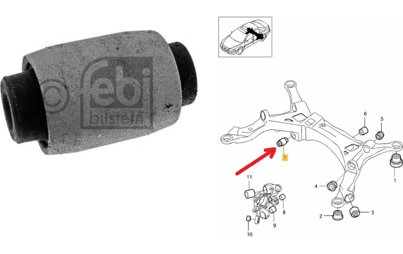 Silentblock rear axle 22753
