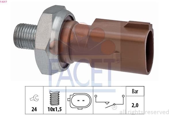 Oil Pressure Switch Made in Italy - OE Equivalent 7.0217