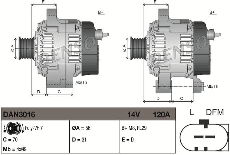 Alternator DAN3016 - image 3