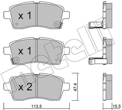 Brake Pad Set, disc brake 22-1162-0