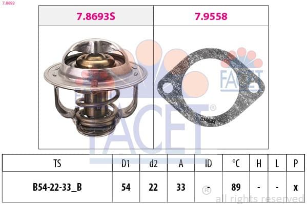 Thermostat, coolant Made in Italy - OE Equivalent 7.8693