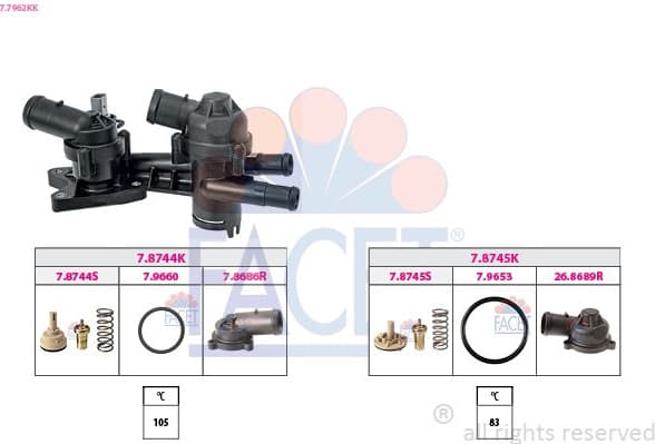Thermostat, coolant Made in Italy - OE Equivalent 7.7962KK