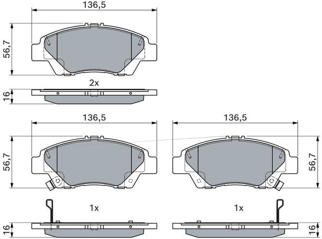 Brake Pad Set, disc brake 0986494896 - image 2