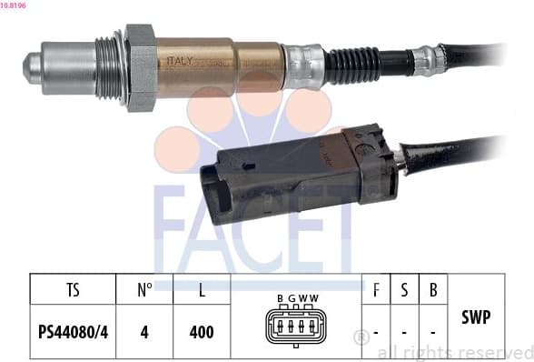 Oxygen Sensor Made in Italy - OE Equivalent 10.8196