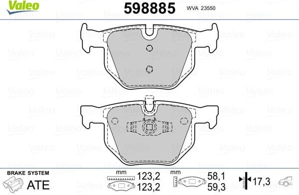 Brake Pad Set, disc brake 598885