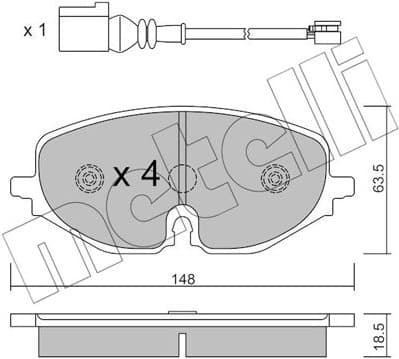 Brake Pad Set, disc brake 22-1280-0