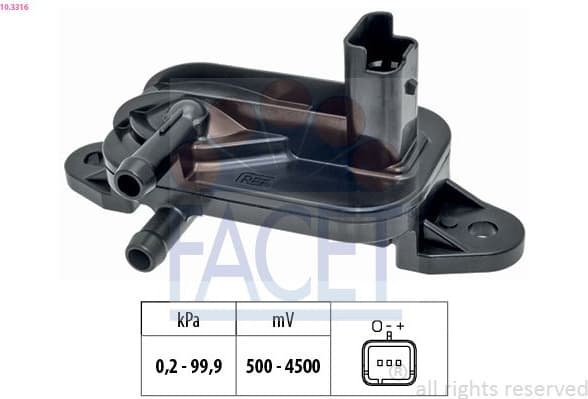 Sensor, exhaust pressure Made in Italy - OE Equivalent 10.3316