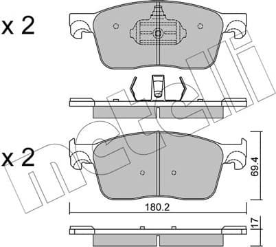 Brake Pad Set, disc brake 22-1107-0