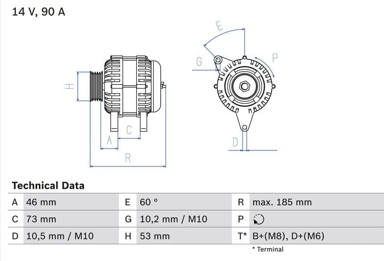 Alternator 0986040380 - image 2
