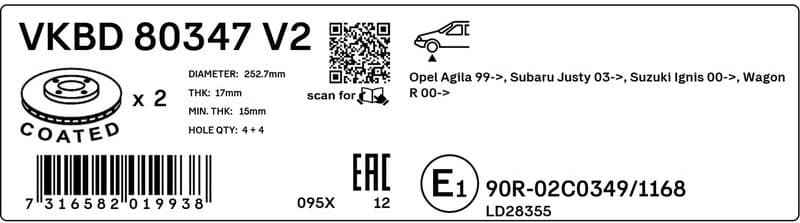 Brake Disc VKBD80347V2 - image 3